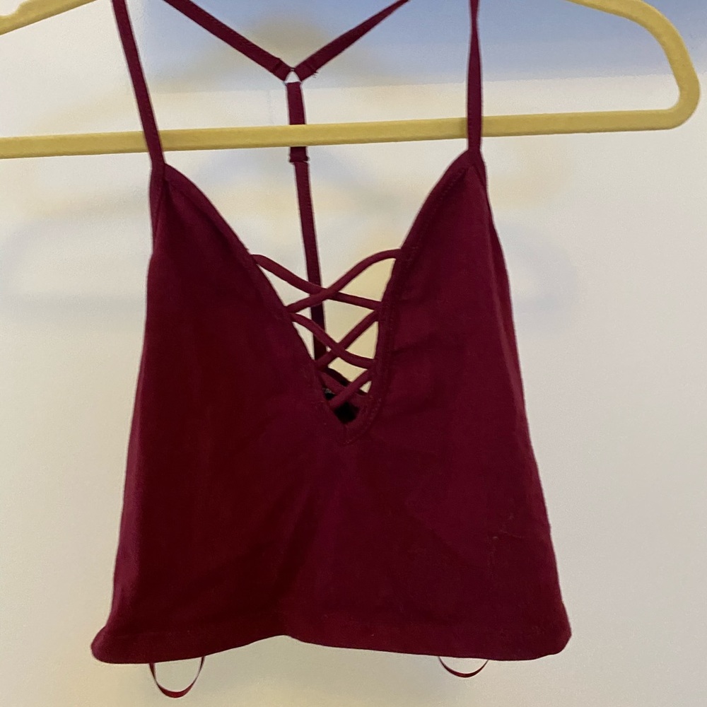Burgundy crop top